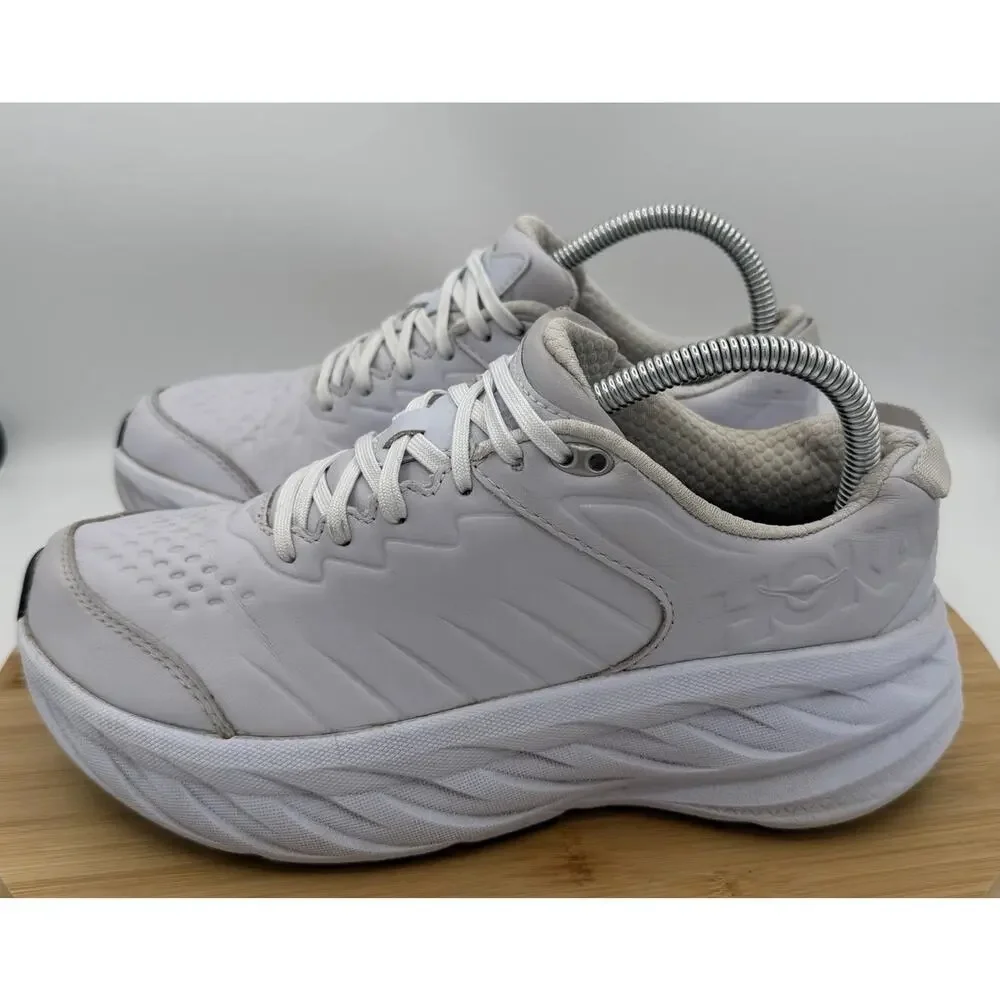 HOKA One One 1110521/WHT BONDI SR White Leather Women's Non-Slip Shoes Size 8